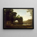 Landschaft mit einer Felsbogenbrücke und einem Fluss - Claude Lorrain — gerahmtes Bild an der Wand
