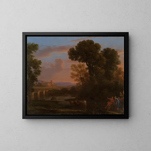 Landschaftsbild - Claude Lorrain — gerahmtes Bild an der Wand