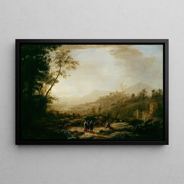 Sonnenaufgang - Claude Lorrain — gerahmtes Bild an der Wand