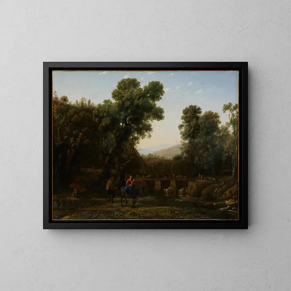 Die Flucht nach Ägypten - Claude Lorrain — gerahmtes Bild an der Wand