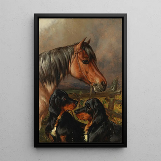 Colin Graeme Roe - A horse and two Gordon Setters.webp