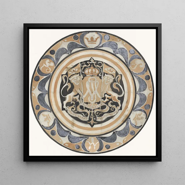 Conception pour une plaque commémorative de la KPM à la naissance de la princesse Juliana en 1909 - Carel Adolph Lion Cachet