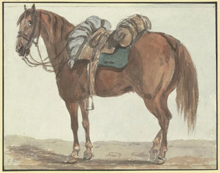 brauner Pferd mit Sattel, nach links gewandt - Conrad Gessner — Ansicht des Kunstwerks