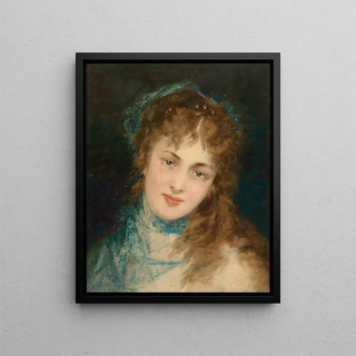 Conrad Kiesel - Bildnis einer Dame mit blauem Tuch.webp