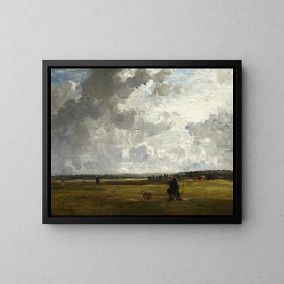 Landschaft mit einem Maler am Staffelei - Constant Troyon — gerahmtes Bild an der Wand