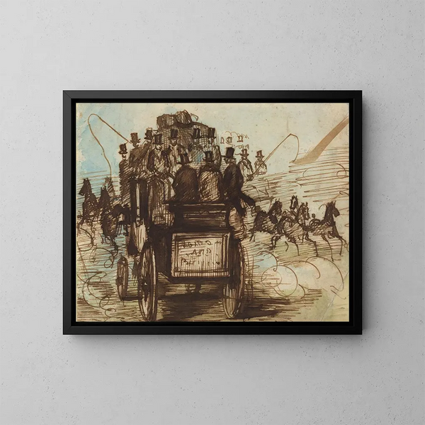 Le coche de Brighton - Constantin Guys — gerahmtes Bild an der Wand