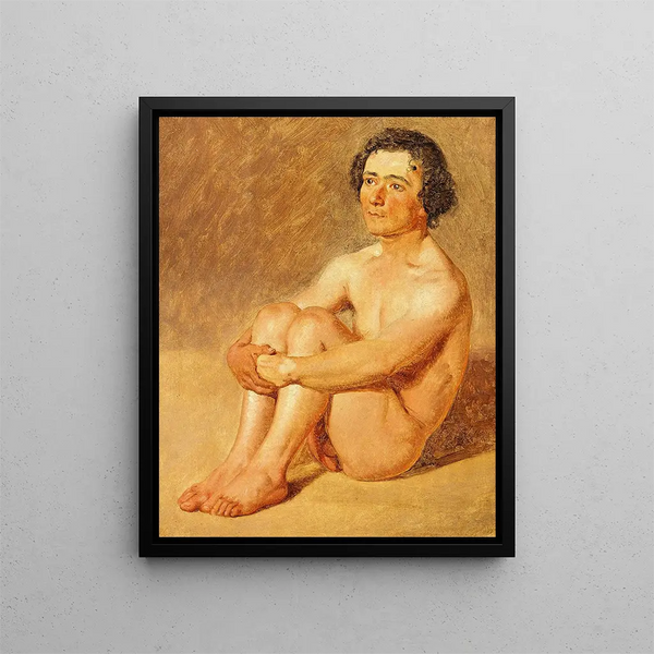 Ein Lazarett sitzend - Constantin Hansen — gerahmtes Bild an der Wand