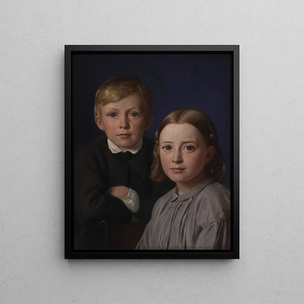 Jens Simmelkr Asmussen und Katrine Asmussen Kinder - Constantin Hansen — gerahmtes Bild an der Wand