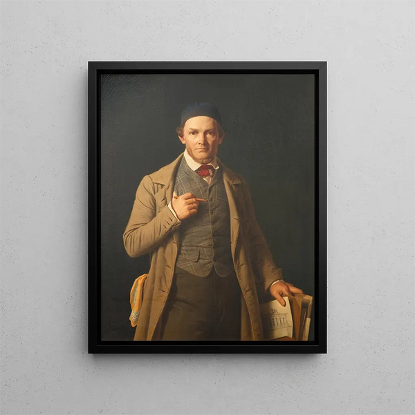 Portrait von Gottlieb Bindesbøll - Constantin Hansen — gerahmtes Bild an der Wand