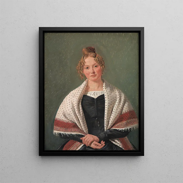 Portrait von Hanne Wanscher geborene Wegener - Constantin Hansen — gerahmtes Bild an der Wand