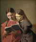 Die Künstlerinnen Schwestern Signe und Henriette beim Lesen eines Buches - Constantin Hansen — Ansicht des Kunstwerks