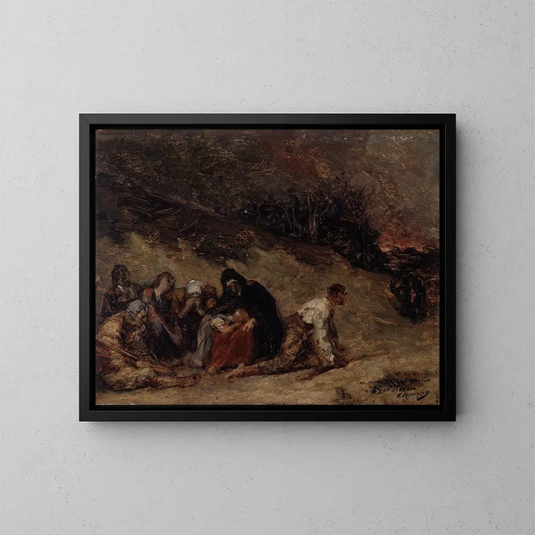 Episode des Bauernkriegs - Constantin Meunier — gerahmtes Bild an der Wand