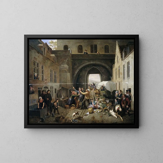 Constantinus Fidelio Coene - A Collision at the Porte de Hal Brussels.webp