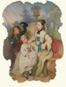Mädchen mit Fächer und zwei Kinder in eleganter Kleidung - Kontinentale Schule — Ansicht des Kunstwerks