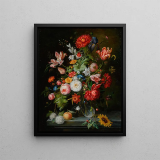 Continental School - Still Life with Flowers in a Glass Vase.webp