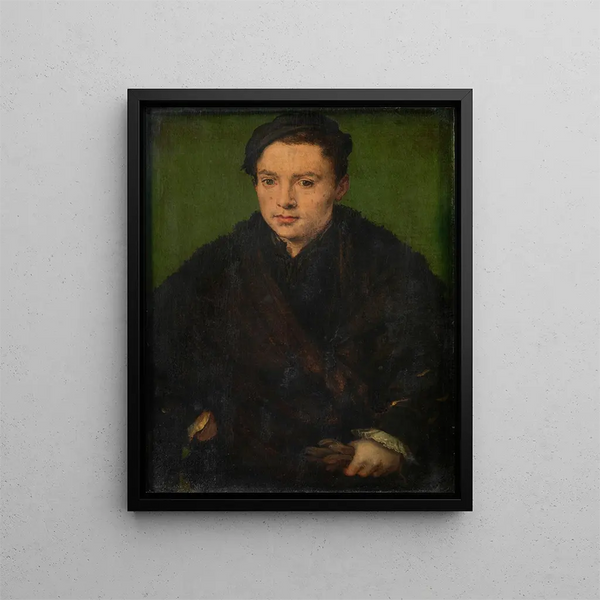 Portrait eines Mannes 2 - Corneille de Lyon — gerahmtes Bild an der Wand