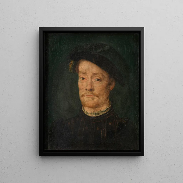 Portrait eines Mannes (Kasuskonflikt) - Corneille de Lyon — gerahmtes Bild an der Wand
