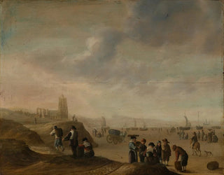 Cornelis Beelt - Strandszene mit zahlreichen Figuren.webp