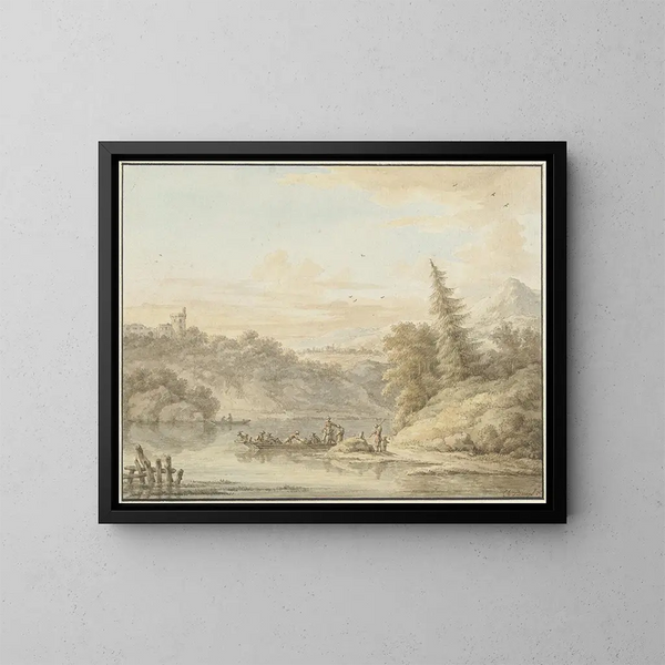 Flusslandschaft - Cornelis Buys — gerahmtes Bild an der Wand