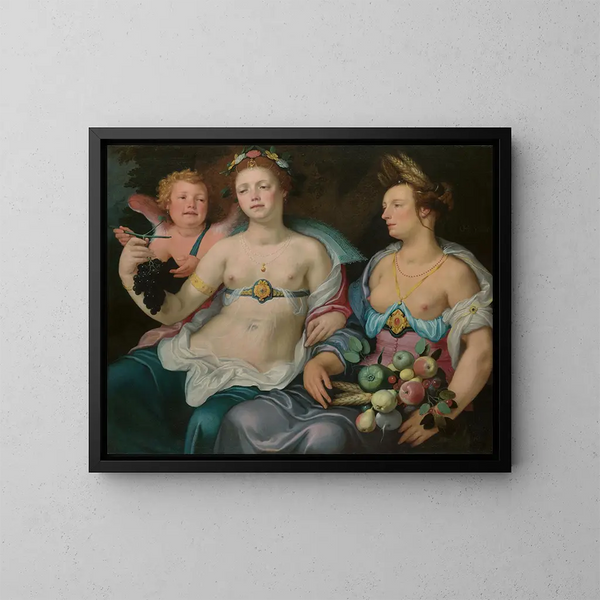 Venus, Cupido und Ceres - Cornelis Cornelisz van Haarlem — gerahmtes Bild an der Wand