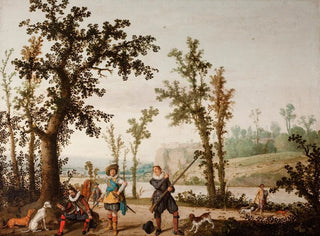 Cornelis Hendricksz Vroom - Landscape with Hunters.webp