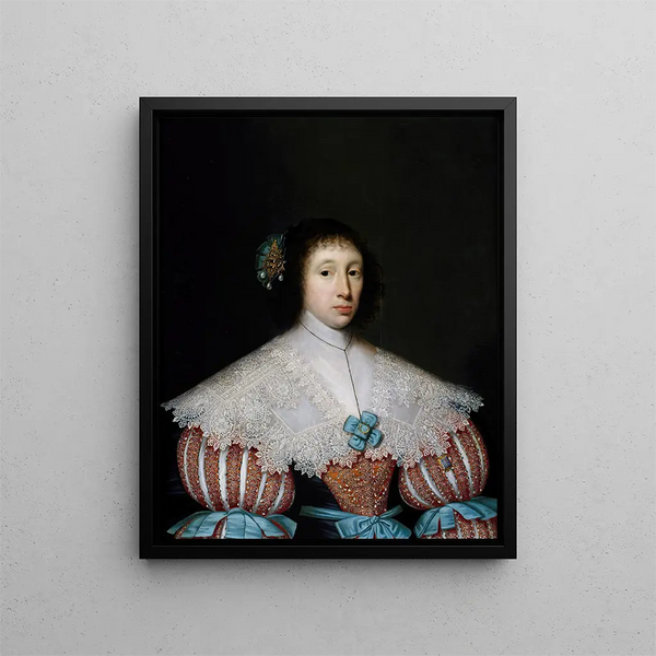 Portrait von Éléonore oder Marie Campion - Cornelis Jonson van Ceulen — gerahmtes Bild an der Wand