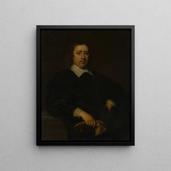 Portrait eines Mannes - Cornelis Jonson van Ceulen — gerahmtes Bild an der Wand