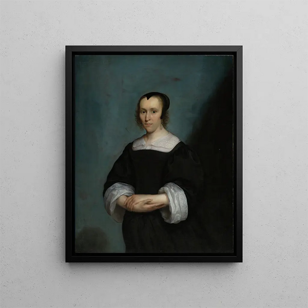 Portrait einer Frau - Cornelis Jonson van Ceulen — gerahmtes Bild an der Wand