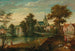 Flusslandschaft mit zwei Patriarchen in der Nähe einer Stadt - Cornelis Molenaer — Ansicht des Kunstwerks