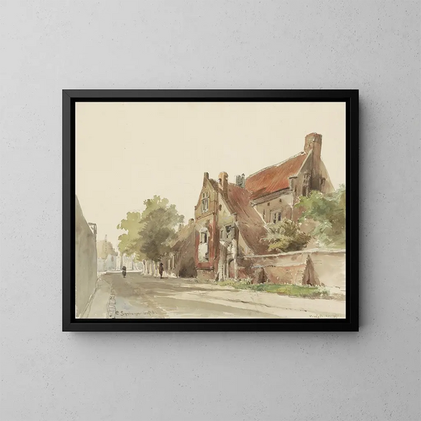 L'ancienne hospice de Hasselt - Cornelis Springer — gerahmtes Bild an der Wand