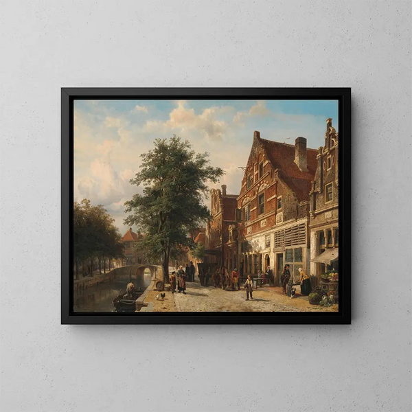Le Zuiderhavendijk à Enkhuizen - Cornelis Springer — gerahmtes Bild an der Wand