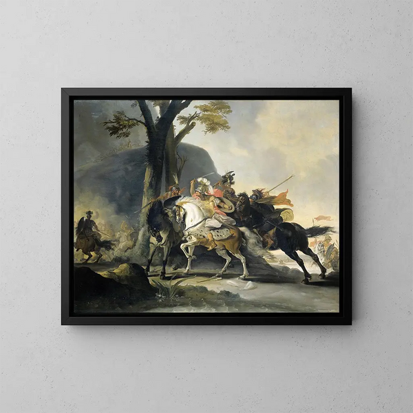 Alexander der Große in der Schlacht am Granikos gegen die Perser - Cornelis Troost — gerahmtes Bild an der Wand