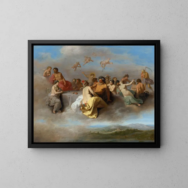 Rat der Götter - Cornelis van Poelenburch — gerahmtes Bild an der Wand