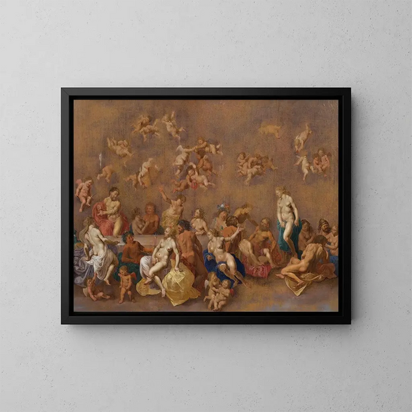 Fest der Götter - Cornelis van Poelenburch — gerahmtes Bild an der Wand