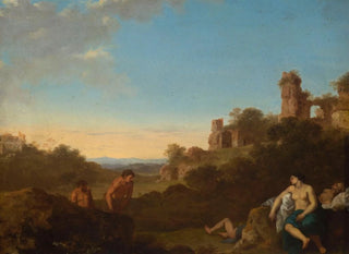 Cornelis Van Poelenburch - Satyrs and sleeping nymphs against Italian landscape.webp