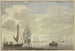 Meeres-Gemälde, rechts ein Boot mit fünf Figuren - Cornelis de Grient — Ansicht des Kunstwerks