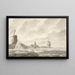 Blick auf das Eiszerbrechen auf und gegen das Geländer hinter dem Runmolen in Gorinchem am 20. Februar 1799 - Cornelis de Jonker — gerahmtes Bild an der Wand