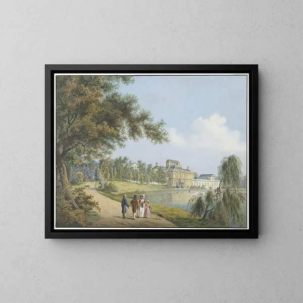 Ansicht des Palastes von Soestdijk - Cornelis de Kruyff — gerahmtes Bild an der Wand