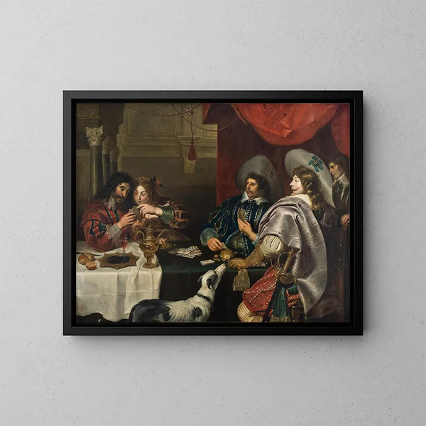 Das Kartenspiel - Cornelis de Vos — gerahmtes Bild an der Wand