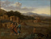 Italienisches Berglandschaftsgemälde mit Christus und den zwei Jüngern auf dem Weg nach Emmaus - Cornelis van Poelenburg — Ansicht des Kunstwerks
