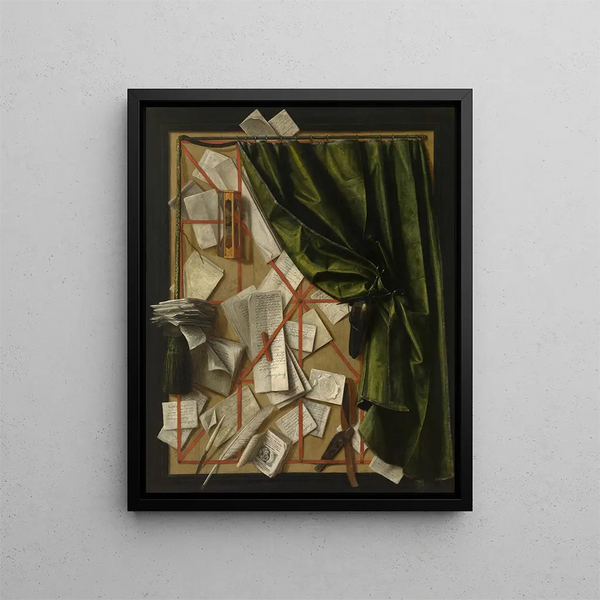 Trompe-l'œil - Cornelius Norbertus Gijsbrechts — gerahmtes Bild an der Wand