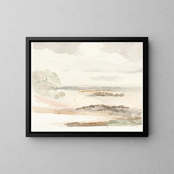 Eine weite Aussicht im Shropshire - Cornelius Varley — gerahmtes Bild an der Wand