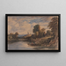 Landschaft mit Windmühle - Cornelius Varley — gerahmtes Bild an der Wand