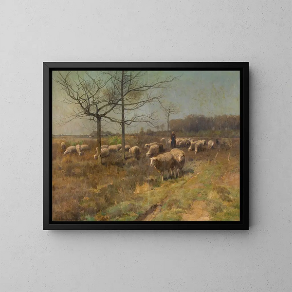 Ein sonniger Tag im März - Cornelius van Leemputten — gerahmtes Bild an der Wand