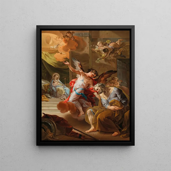 Der Traum von Joseph - Corrado Giaquinto — gerahmtes Bild an der Wand