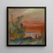 Sonnenuntergang mit einem stehenden Mann am Ufer - Louis Michel Eilshemius — gerahmtes Bild an der Wand