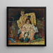 Paar menschlich in die Hocke, Die Familie - Egon Schiele — gerahmtes Bild an der Wand