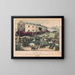 L'arche de Noé - Currier & Ives — gerahmtes Bild an der Wand
