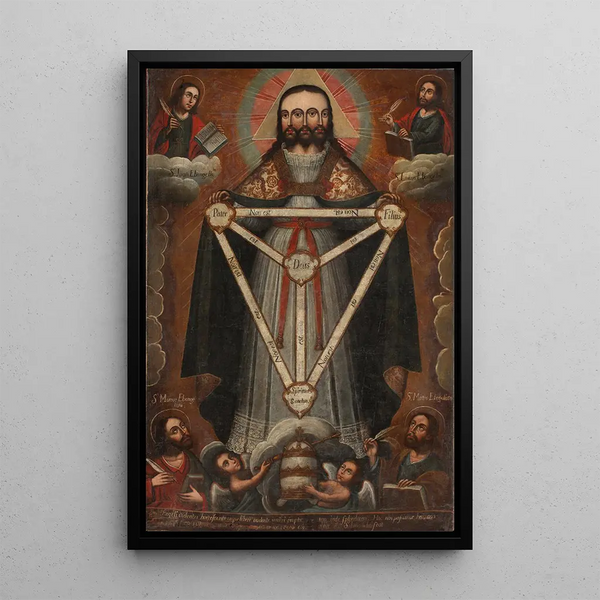 Trinité trifaciale - Ecole de Cusco — gerahmtes Bild an der Wand