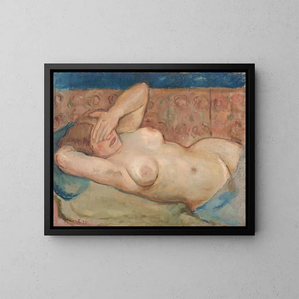 Nackt schüchtern liegend - Cyprian Majernik — gerahmtes Bild an der Wand